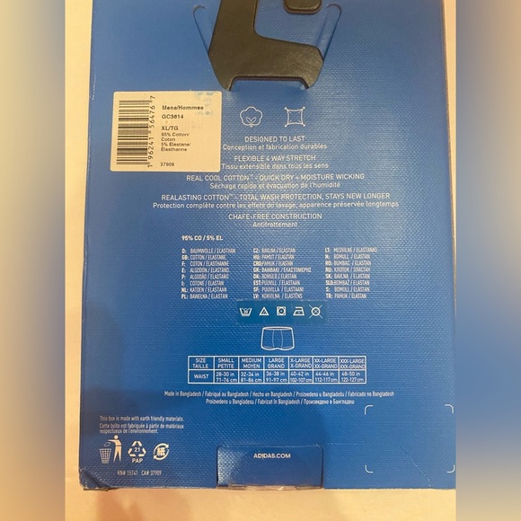 Adidas 2-Pack Comfort Flex Cotton Trunks Boxer Briefs Size XL 40-42 - Picture 7 of 7